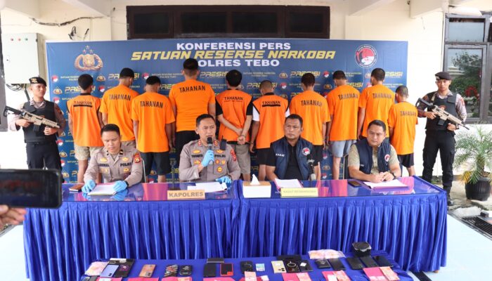 Polres Tebo Ungkap 14 Kasus Narkoba Selama Juni-Juli 2025, 21 Tersangka Diamankan