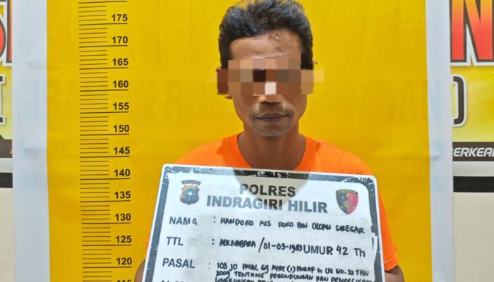 Polres Inhil Tangkap Pelaku Pembakaran Lahan Gambut Seluas 5 Hektare di Kempas