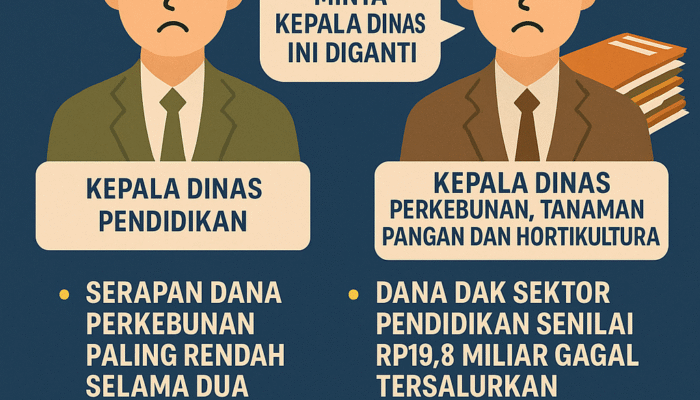 DPRD Sumbar Desak Gubernur Evaluasi Dua Kepala Dinas karena Kinerja Buruk