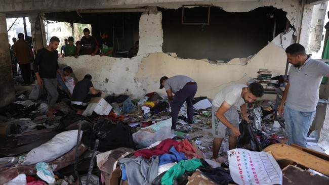 israel gempur sekolah di gaza sejumlah anak tewas 1752289114225 169