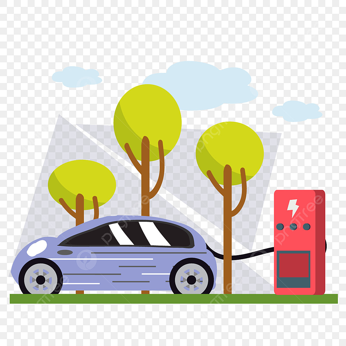 pngtree electric car concept illustration charging anywhere png image 6652481