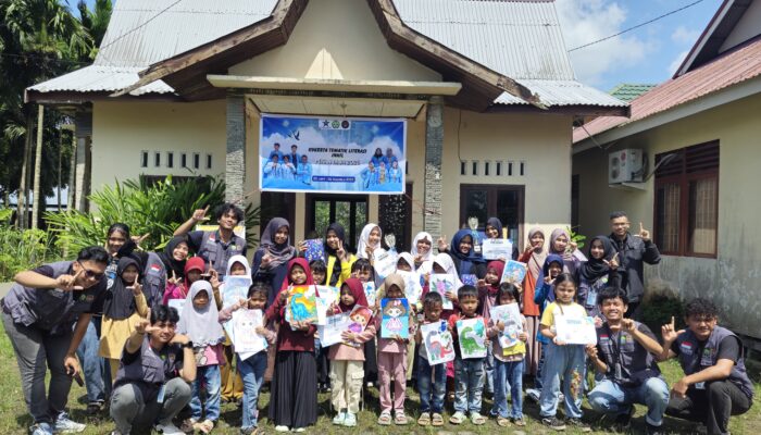 40 Hari Mahasiswa UNRI Nyalakan Literasi di Pekan Arba Inhil Lewat KKN Tematik