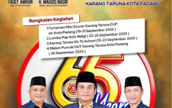 65 Tahun Karang Taruna Kota Padang: Wujudkan Pemuda Mandiri, Tangguh, dan Inovatif Menuju Padang Smart City