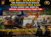 Dua Unit Exapator di Amankan Polres Tebo Terkait Tambang Emas Ilegal di Rimbo Ulu