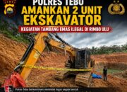 Dua Unit Exapator di Amankan Polres Tebo Terkait Tambang Emas Ilegal di Rimbo Ulu