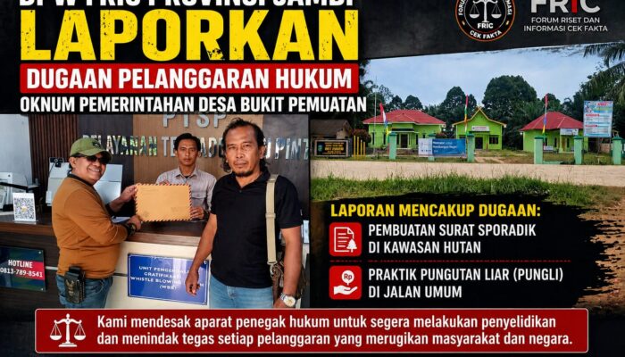 DPW FRIC Provinsi Jambi Laporkan Dugaan Pelanggaran Hukum PemerintahDesa Bukit Pemuatan ke Kejari Tebo
