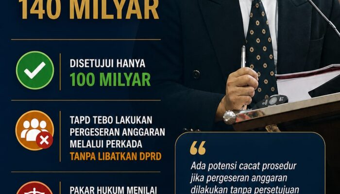 Pinjaman Pemda Tebo ke PT SMI Susut, Pakar Hukum UNJA Ingatkan Potensi Cacat Prosedur