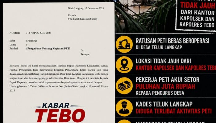 Ratusan Alat Tambang Emas Ilegal, Bebas Beroperasi Tidak Jauh Dari Kapolsek Sumay dan Kapolres Tebo