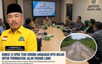 Jalan Padang Lamo Segera Dibangun, Komisi III DPRD Tebo Desak Pemprov Jambi Pertahankan Anggaran Rp70 Miliar