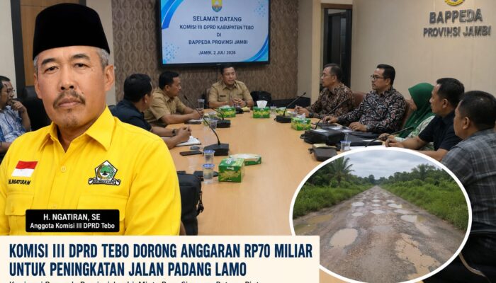 Jalan Padang Lamo Segera Dibangun, Komisi III DPRD Tebo Desak Pemprov Jambi Pertahankan Anggaran Rp70 Miliar