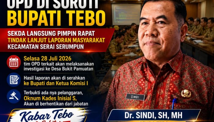 Kinerja OPD di Soroti Bupati Tebo, Sekda Segera Pimpin Tim Investigasi ke Desa Bukit Pamuatan, Serai serumpun